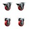Service Caster 3.5'' Red Poly Wheel Swivel Top Plate Caster Set with 2 Posi Brakes 2 Rigid, 4PK SCC-20S3514-PPUB-RED-PLB-2-R-2 - alternate 1